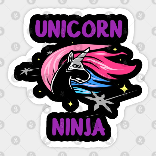 Unicorn Ninja| Martial Arts| Karate Unicorn Sticker by GigibeanCreations